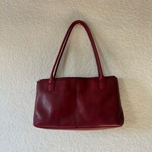 Vintage HOBO Deep Red Leather Shoulder Bag